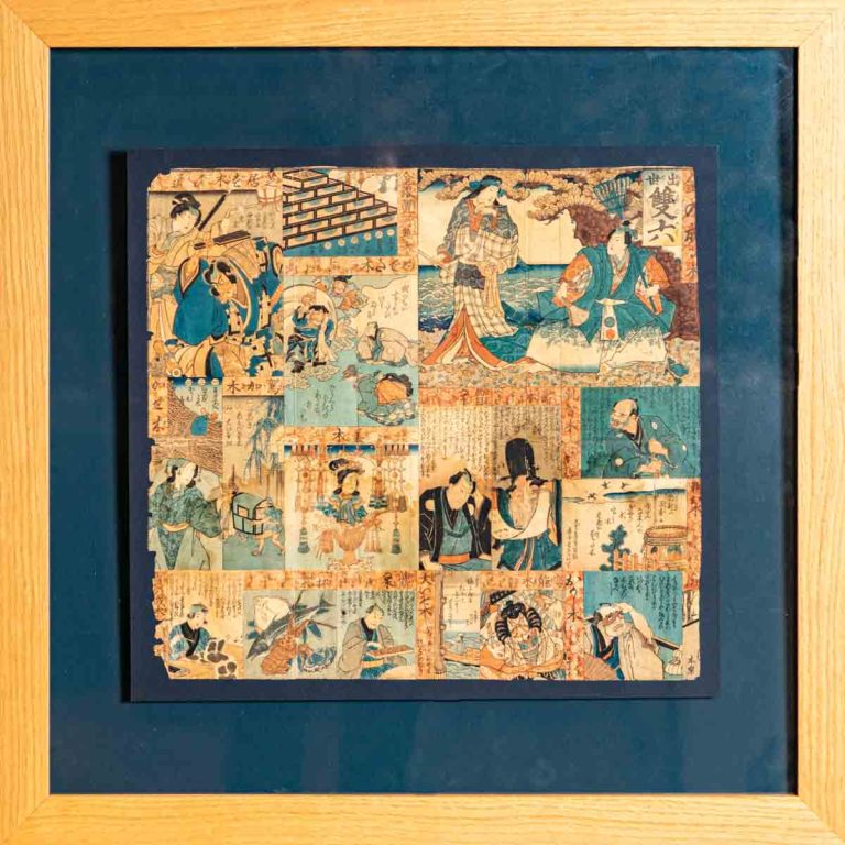 Xilografia con scene di vita quotidiana